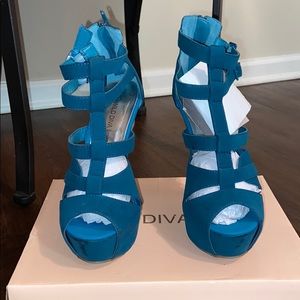 Teal blue Wild Diva Lounge heels